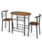 Gymax 3 PCS Wooden Round Table and Chairs Set Dining Table Set with Rustproof Steel
